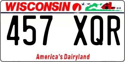 WI license plate 457XQR