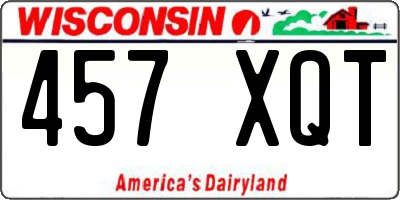 WI license plate 457XQT