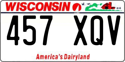 WI license plate 457XQV