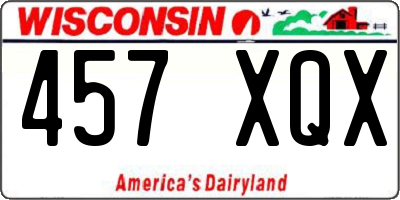 WI license plate 457XQX
