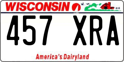 WI license plate 457XRA