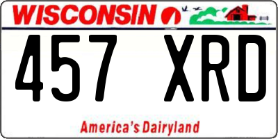 WI license plate 457XRD