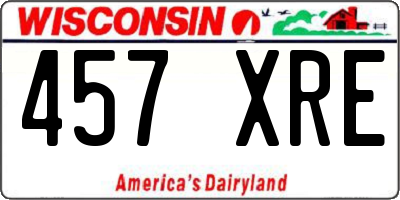 WI license plate 457XRE