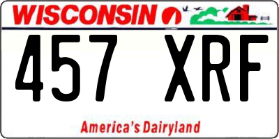WI license plate 457XRF