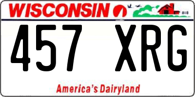 WI license plate 457XRG