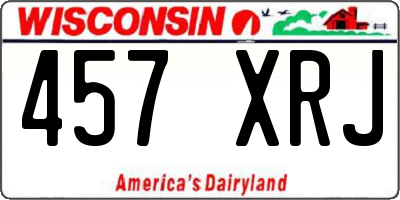WI license plate 457XRJ