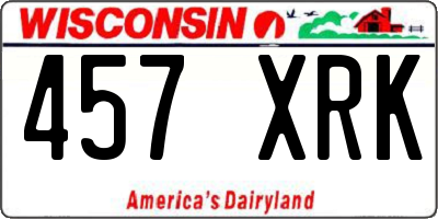 WI license plate 457XRK