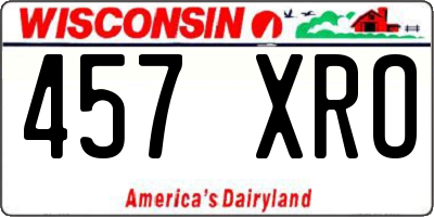 WI license plate 457XRO
