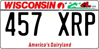 WI license plate 457XRP