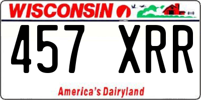 WI license plate 457XRR