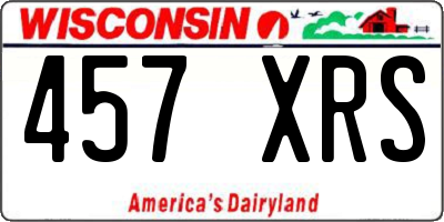 WI license plate 457XRS