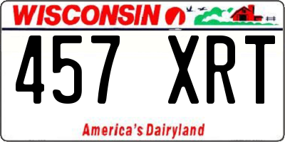 WI license plate 457XRT