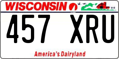 WI license plate 457XRU