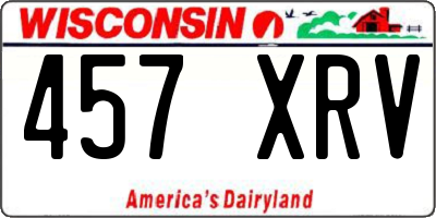 WI license plate 457XRV