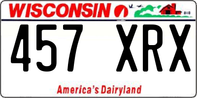 WI license plate 457XRX