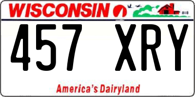WI license plate 457XRY
