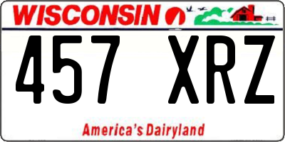 WI license plate 457XRZ