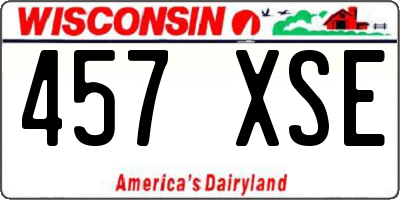 WI license plate 457XSE