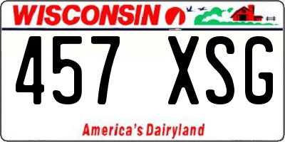 WI license plate 457XSG