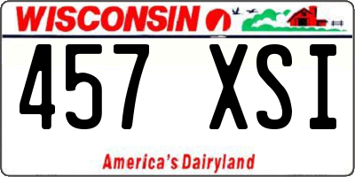 WI license plate 457XSI