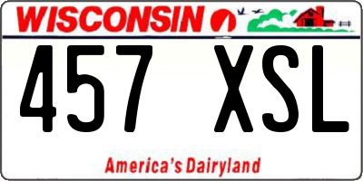 WI license plate 457XSL