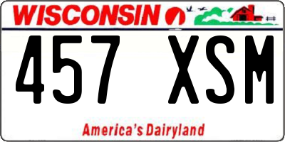 WI license plate 457XSM