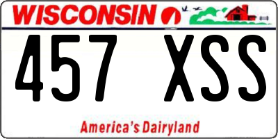 WI license plate 457XSS