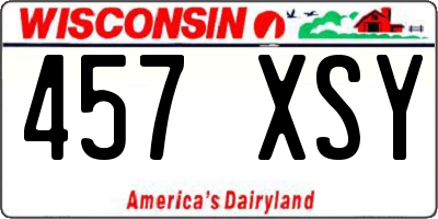 WI license plate 457XSY