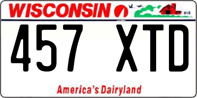 WI license plate 457XTD