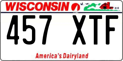 WI license plate 457XTF