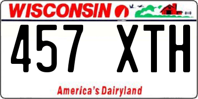 WI license plate 457XTH