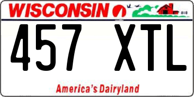 WI license plate 457XTL