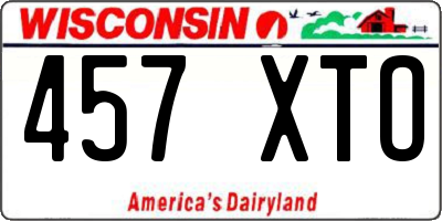 WI license plate 457XTO