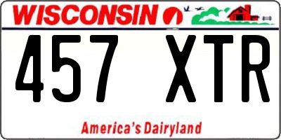 WI license plate 457XTR