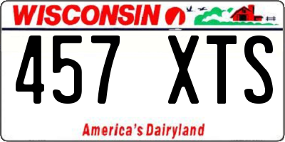 WI license plate 457XTS