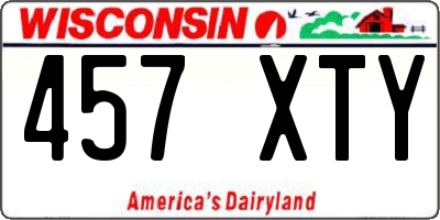WI license plate 457XTY