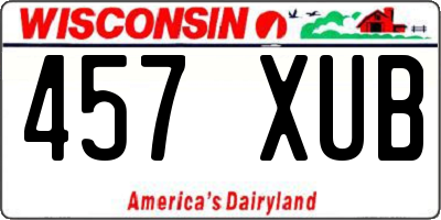 WI license plate 457XUB