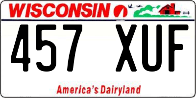 WI license plate 457XUF