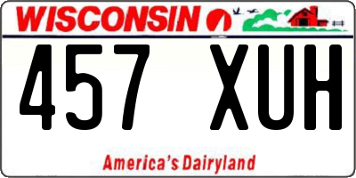 WI license plate 457XUH
