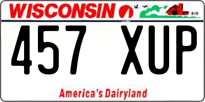 WI license plate 457XUP