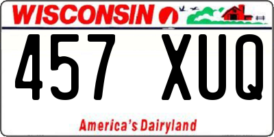 WI license plate 457XUQ
