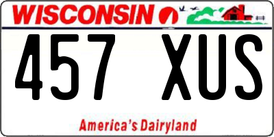 WI license plate 457XUS