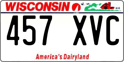 WI license plate 457XVC