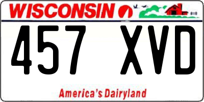WI license plate 457XVD