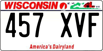 WI license plate 457XVF