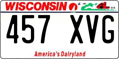 WI license plate 457XVG