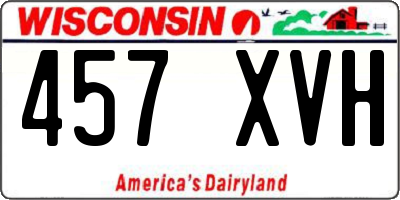 WI license plate 457XVH