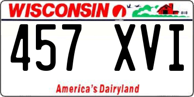 WI license plate 457XVI