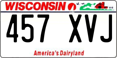 WI license plate 457XVJ