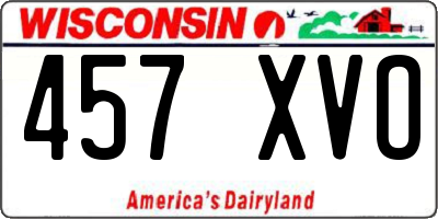 WI license plate 457XVO